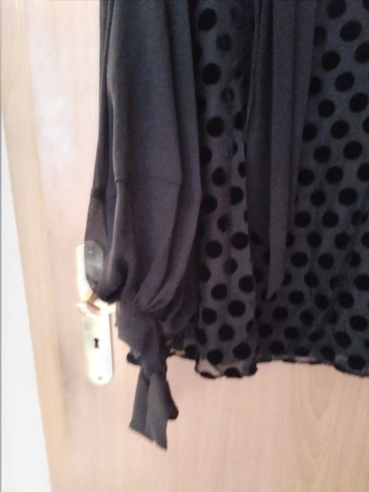 Blusa/túnica preta bolinhas tamanho S Mango