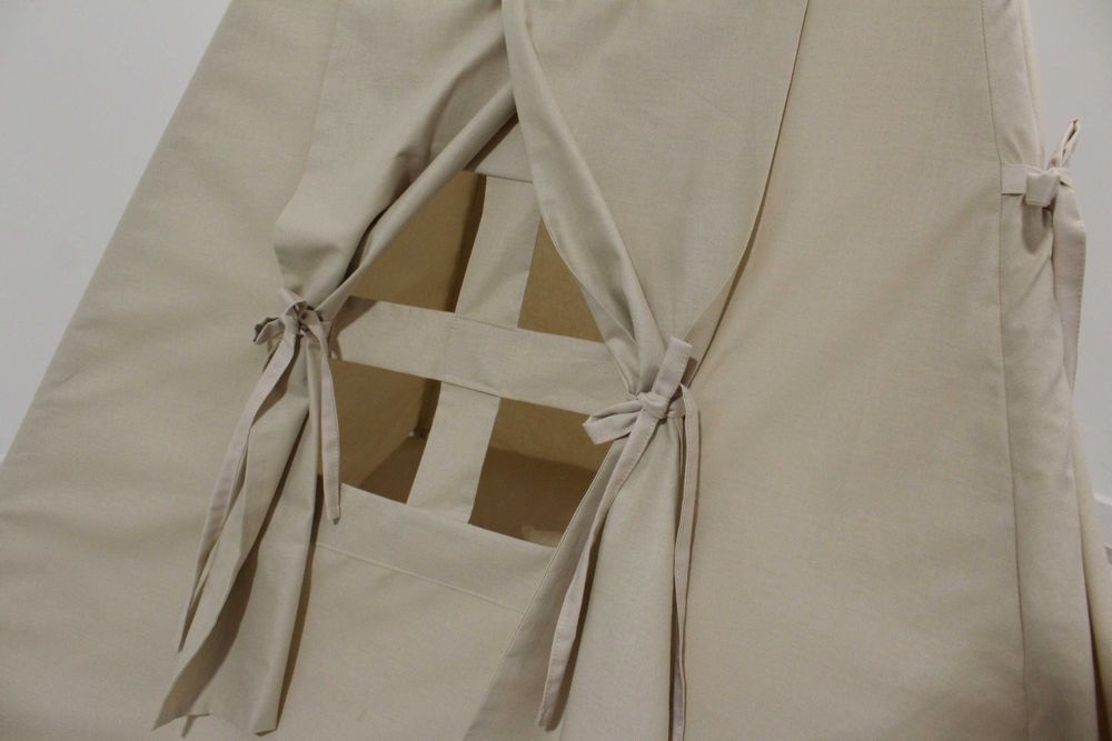 TIPI namiot wigwam beż, pomponiki