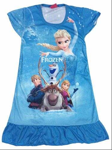 Vestido azul, rosa ou lilás Frozen 3-4A - NOVO