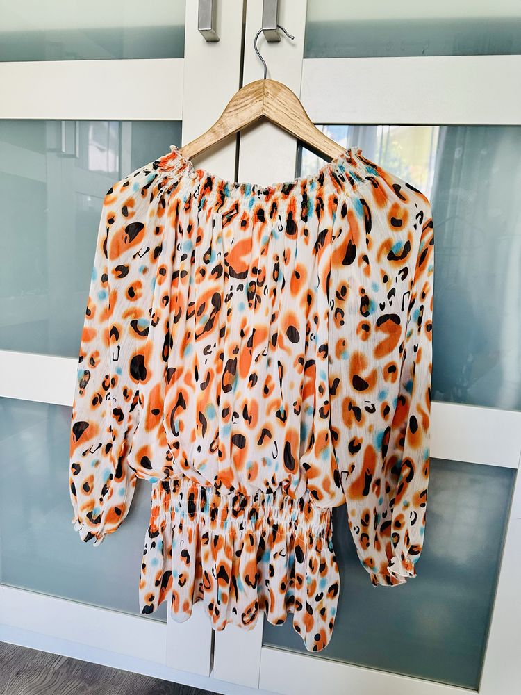 Blusa estampada senhora manga comprida