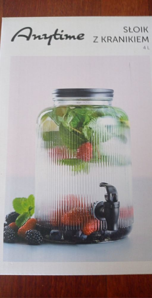 SŁÓJ z KRANIKIEM 4 litry na wode sok lemoniade marki ANYTIME