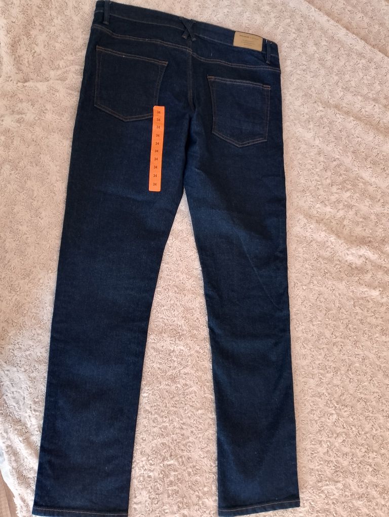 Spodnie jeansy Sinsay 34 Nowe ciemny jeans męskie chlopiec