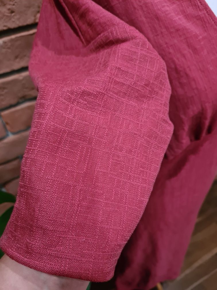 Sukienka bordowa midi Zara r. S/M rustykalna viscoza