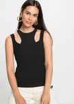 B.P.C top czarny z wycięciami ^40/42