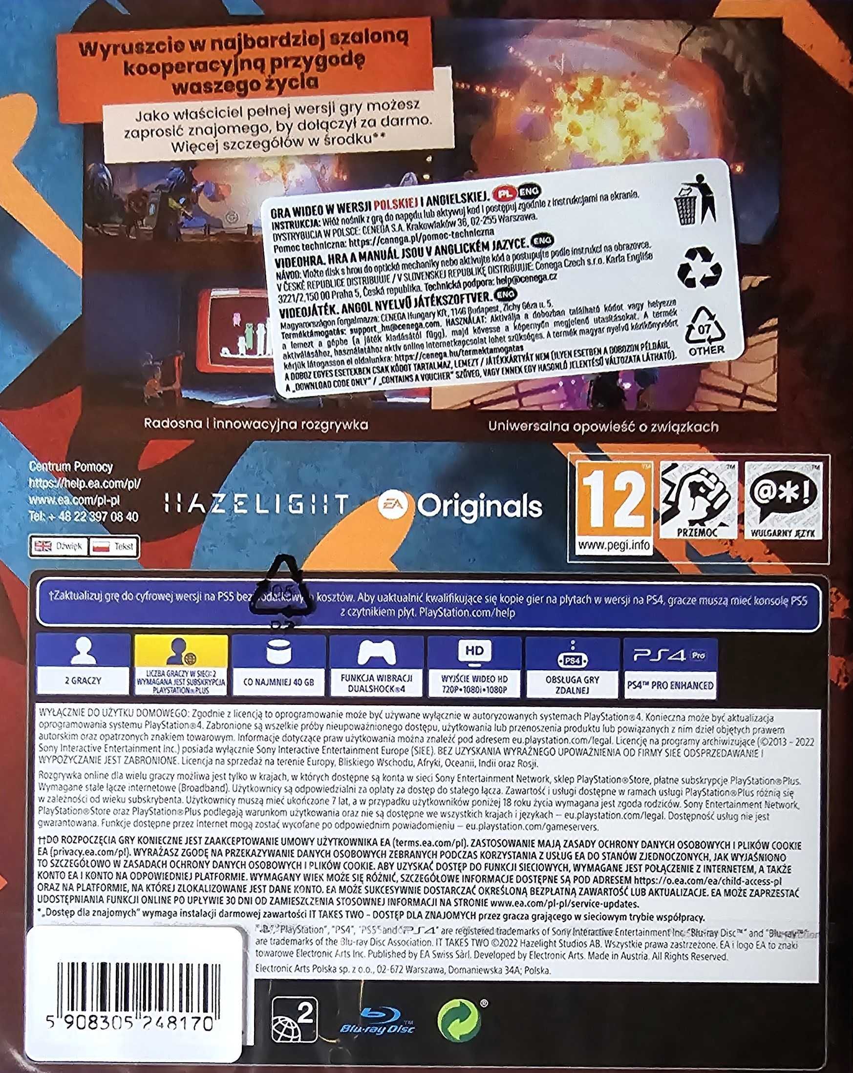 IT TAKES TWO PL Playstation 4 PS4 PS5 Nowa Sklep Multigames Kraków