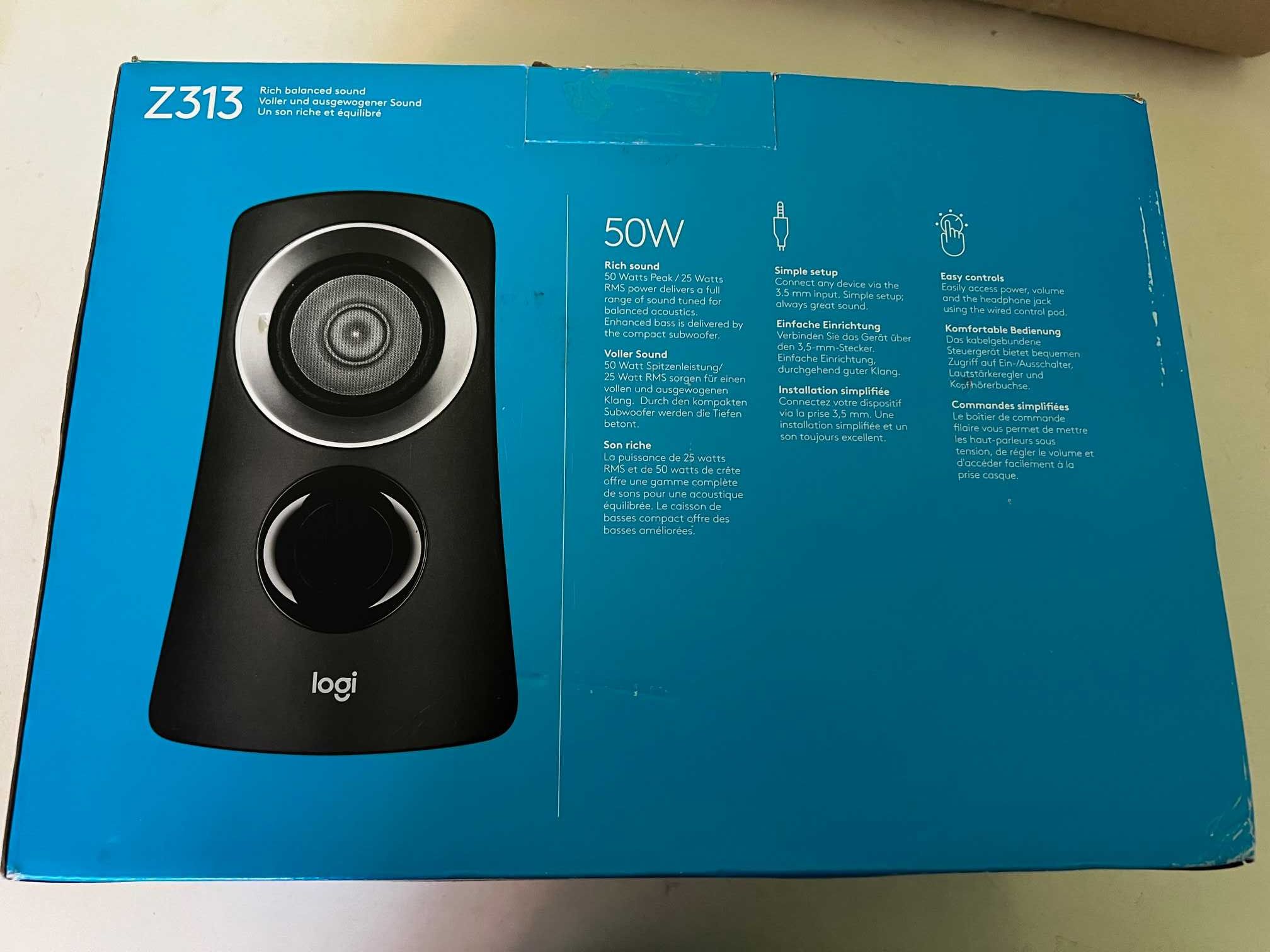 Logitech Z313 2.1 system głośników z subwooferem, moc szczytowa 50 W