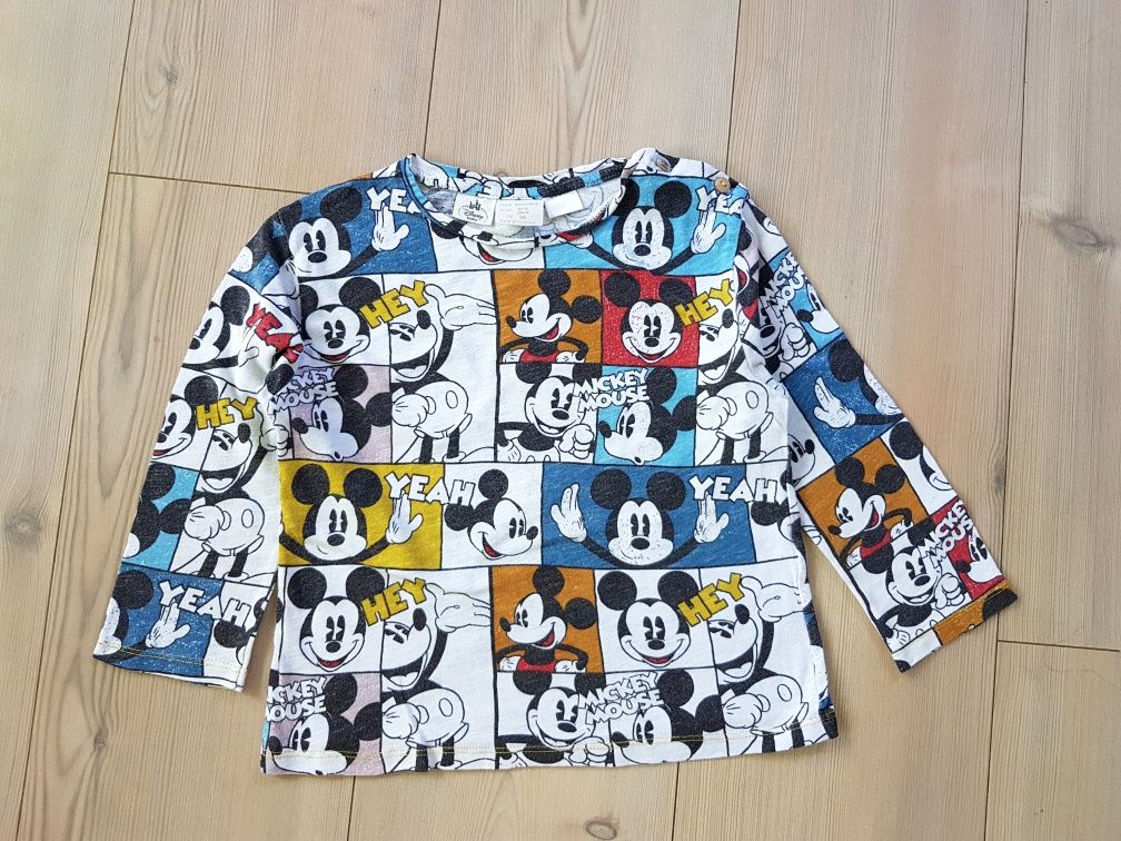 ZARA Disney longsleeve koszulka 98 bluzka z myszką Miki Mickey Mouse
