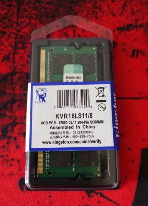 Pamięć RAM 1x 8GB Kingston DDR3L 1600MHz PC3-12800 SO-DIMM | KVR16LS11