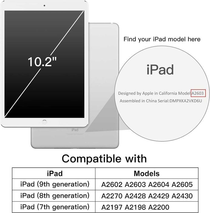 JETech etui do iPad 7/8/9 10,2 " 2019/2020/2021 stojak  cienkie szare
