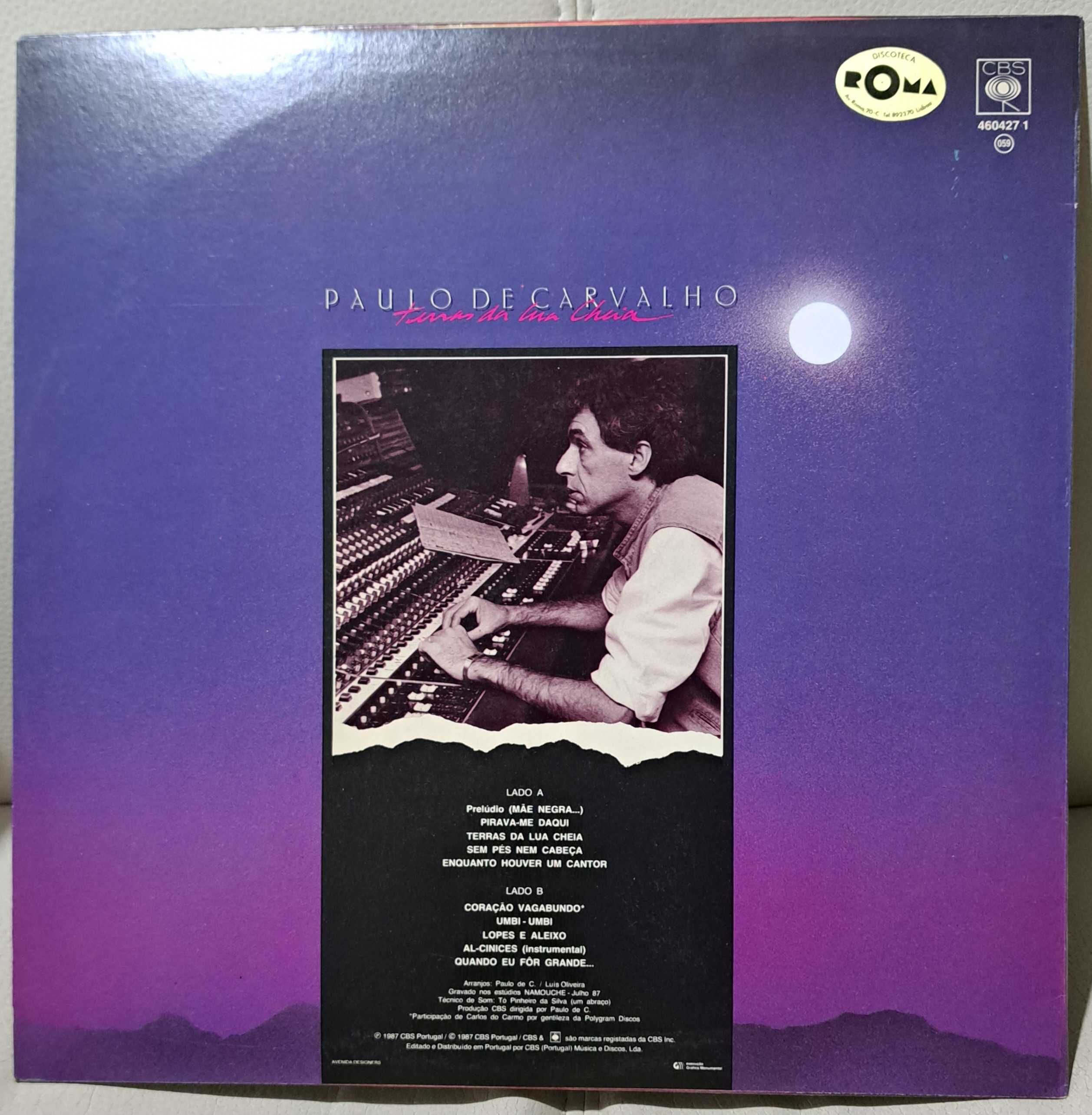 Disco vinil de Paulo de Carvalho - Terras da Lua Cheia