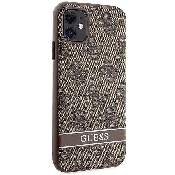 Etui Guess 4G Stripes na iPhone 11 / Xr - brązowe