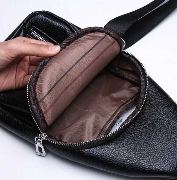 Чоловіча кожаная сумка бананка мужская барсетка  на груди Jeep