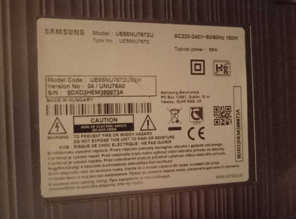 Telewizor Samsung UE55NU7672 55" LED 4K Smart, zakrzywiony, dowóz