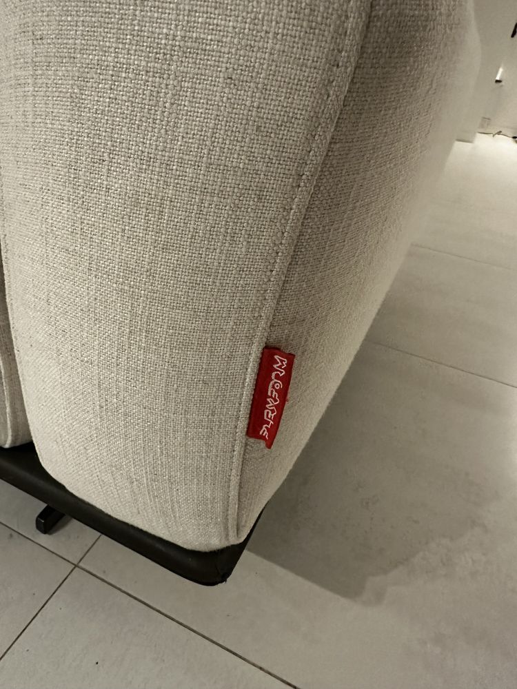 Sofa FlexForm, de penas, luxo italiano bege 3metros com chaise-long