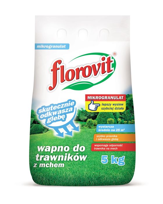 Wapno do trawników z mchem 5 kg FLOROVIT