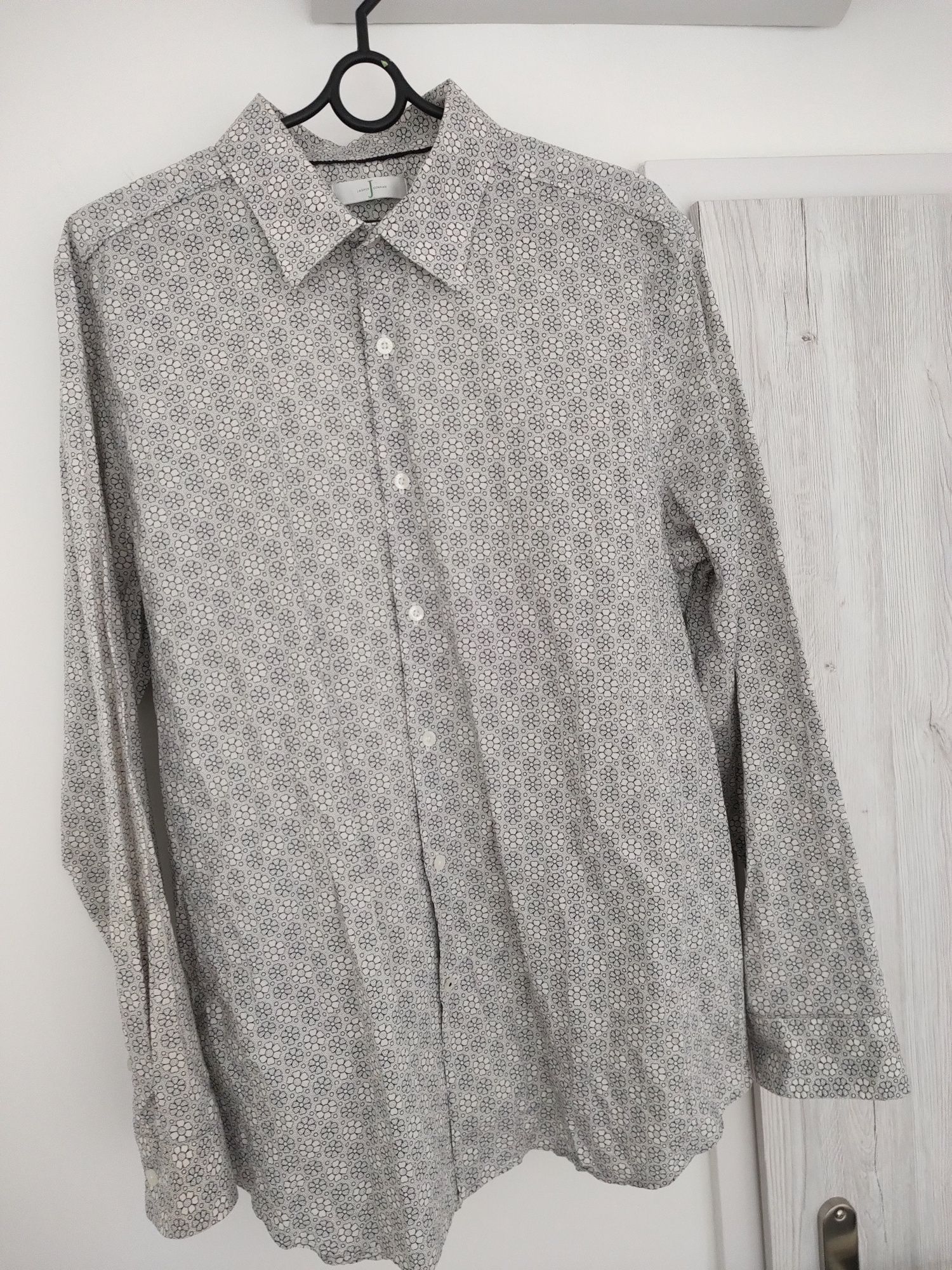 Piękna elegancka męska koszula modna we wzorki L XL