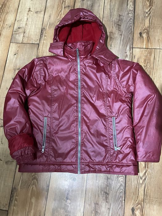 Kurtka damska w kokorze czerwonym ocieplana