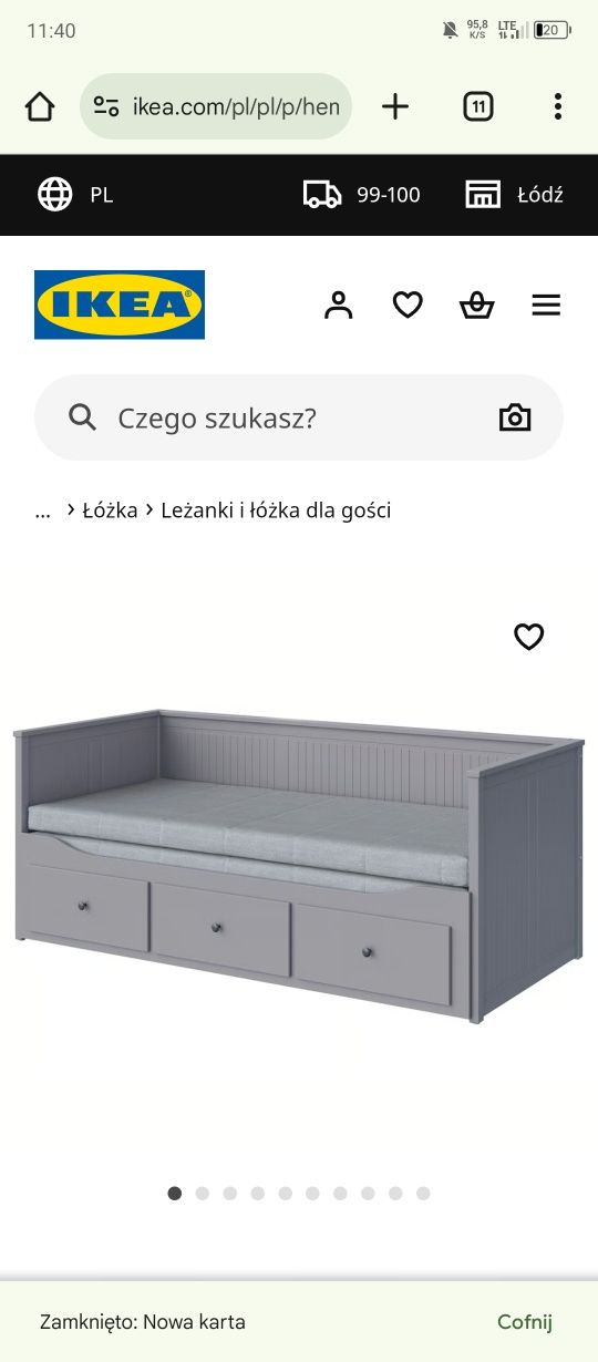 Łóżko Hermnes Ikea