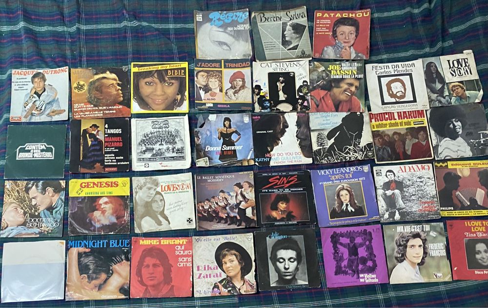 Discos vinil, discos LPs e Singles