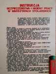 TABLICA BHP Instrukcja BHP w warsztatach stolarskich PRL VINTAGE