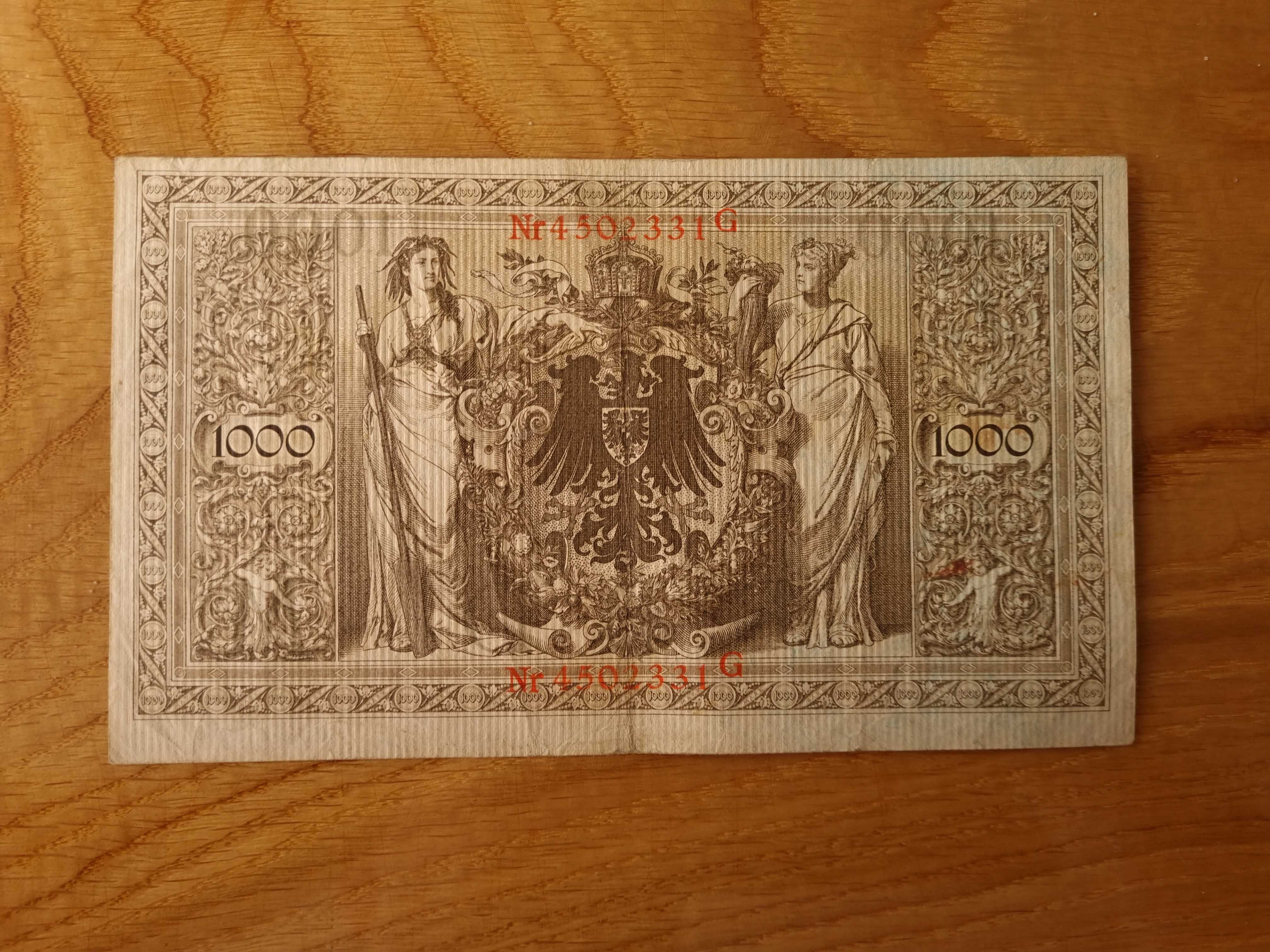 1000 Marek 1910 Nr seria G - bardzo ładny stan