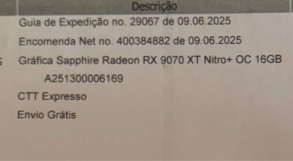 AMD Saphire RX 9070 XT Nitro+