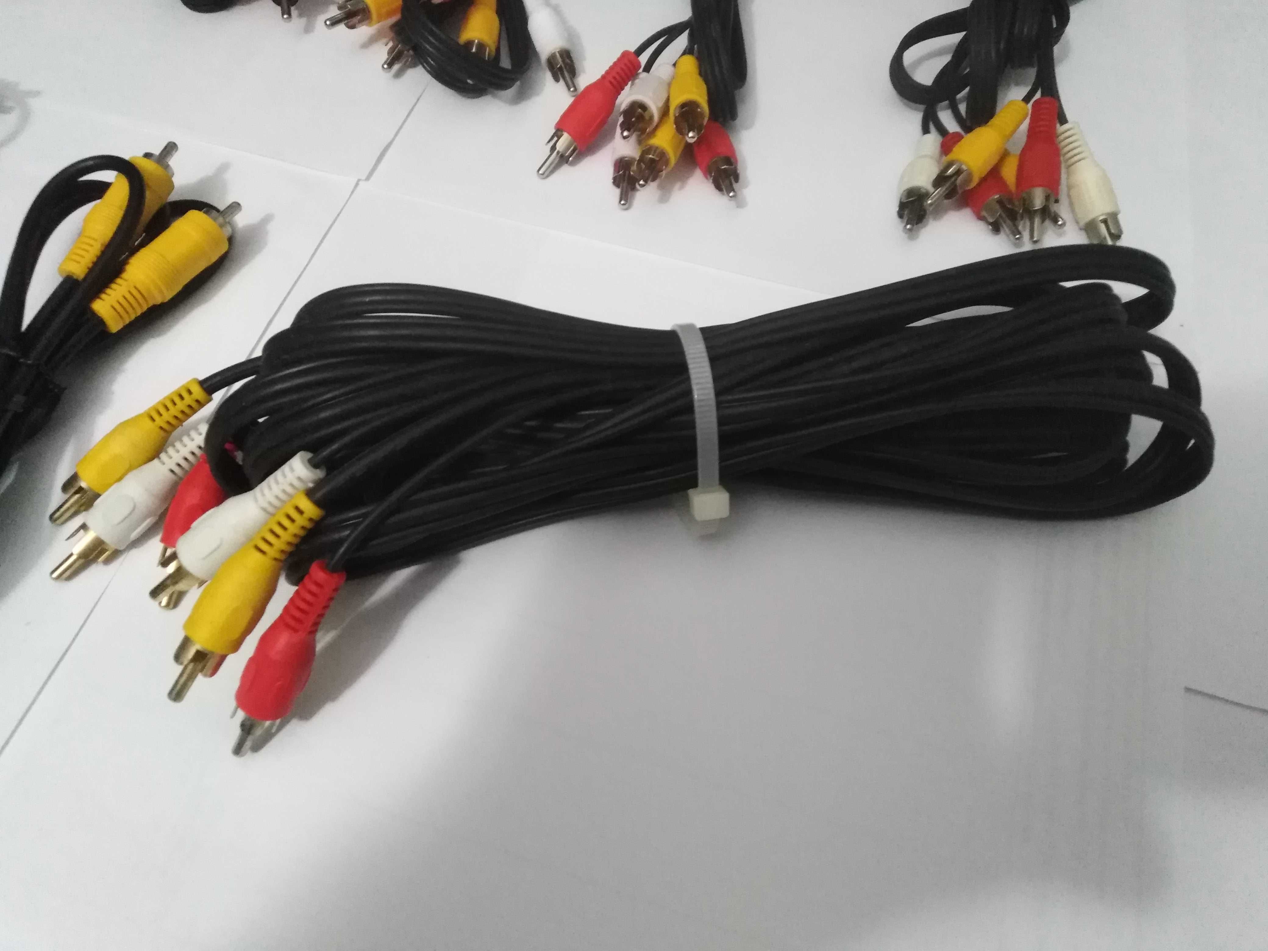 Cabos de audio video rca e Extensão rca.