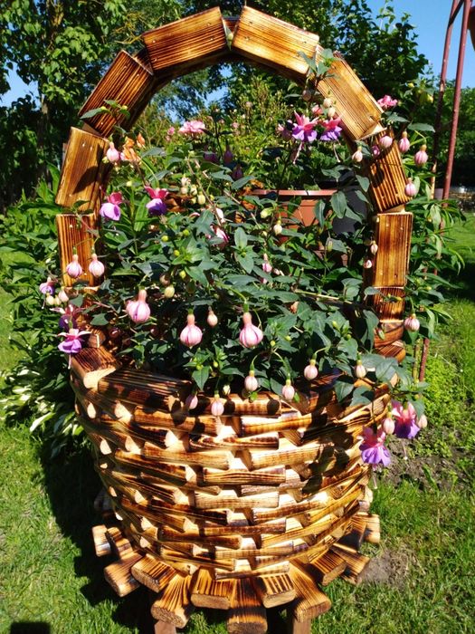 Donica doniczka drewniana kosz