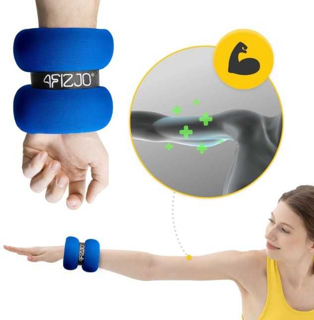 Obciążniki do ćwiczeń - ręce i nogi 4fizjo 2szt x 3kg kostki i nadgars
