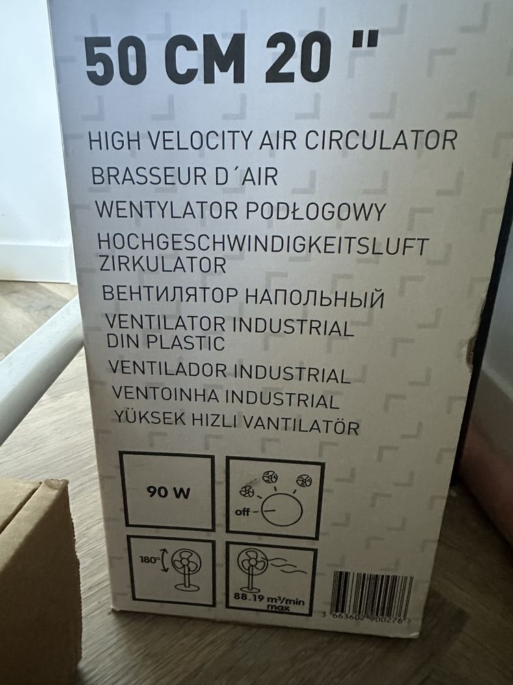 WENTYLATOR Podłogowy 50 CM czarny