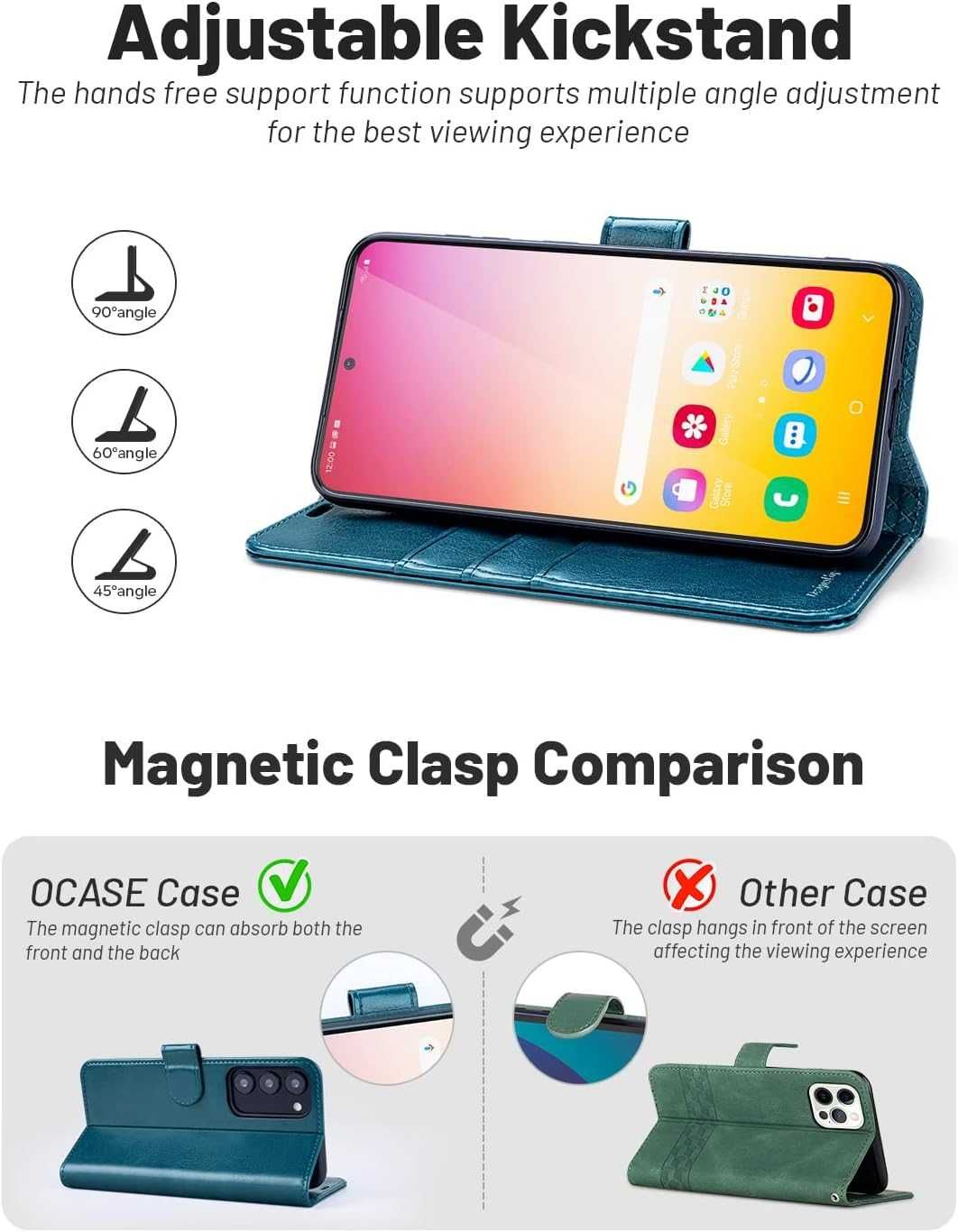 OCASE Samsung Galaxy S23 PLUS Etui z klapką skórzane Portfel RFID