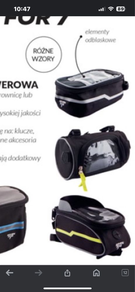 Torba rowerowa na kierownice