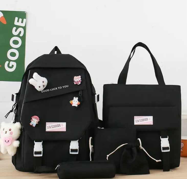 Набор 4в1 школьный рюкзак новый черный - красивый хороший