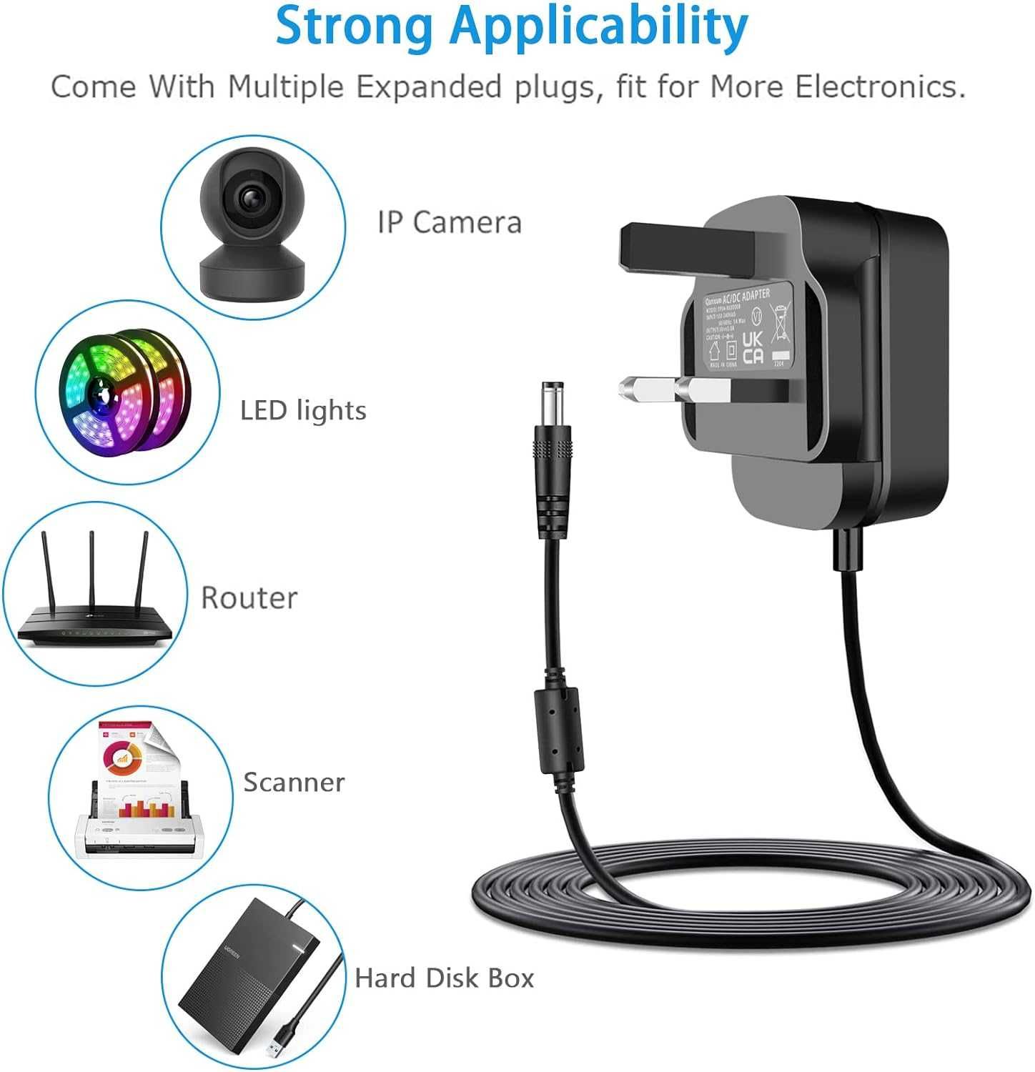 Zasilacz adapter 5V 3A AC 100V-240V 9 elementów