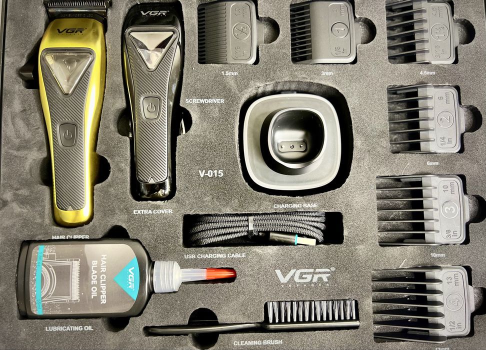 Машинка для стрижки VGR V-015 з DLC лезами та мотором 9000 RPM