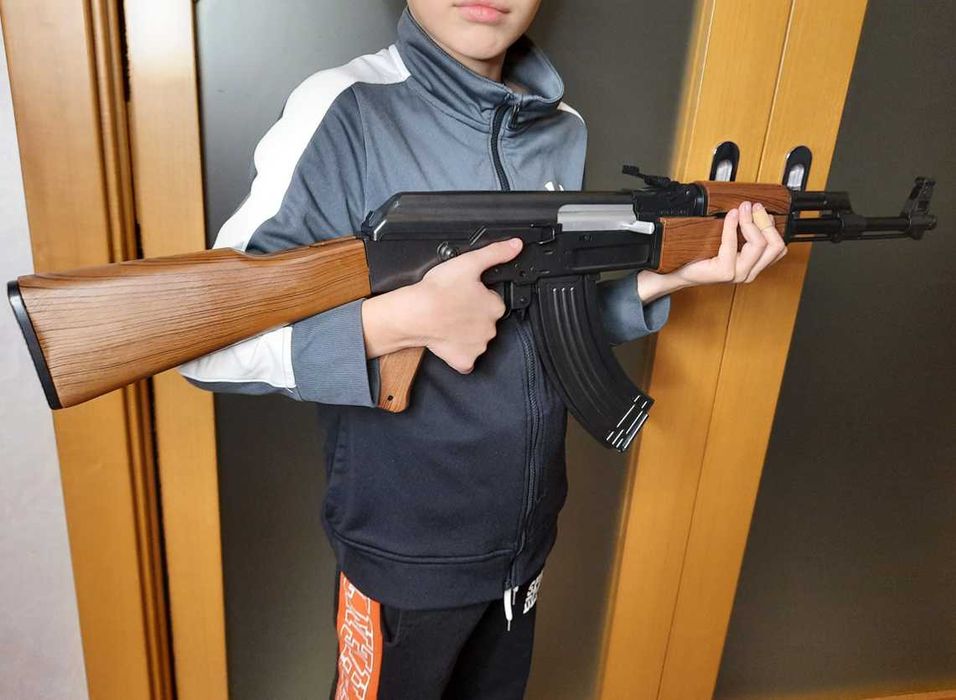 Автомат ак47 детский zm93 игрушечный для детей металический на пульках