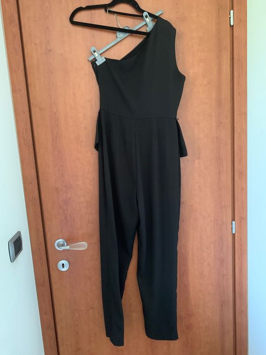 Zara kombinezon r.S czarny asymetryczny na jedno ramie