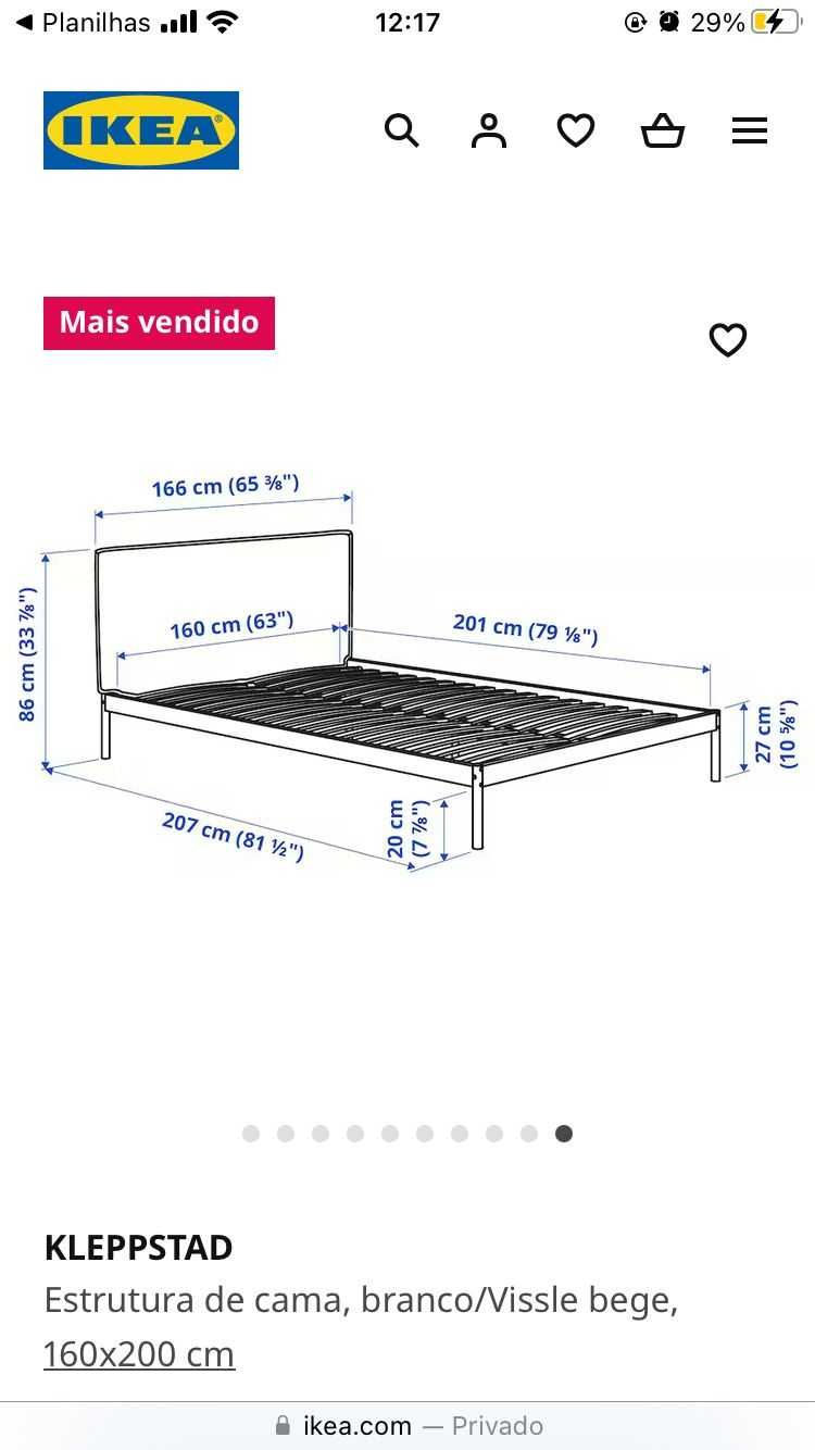 estrutura de cama ikea 160x200 cm