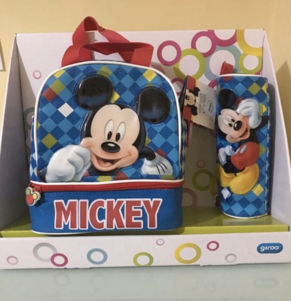 Lancheira e porta-lapis Mickey