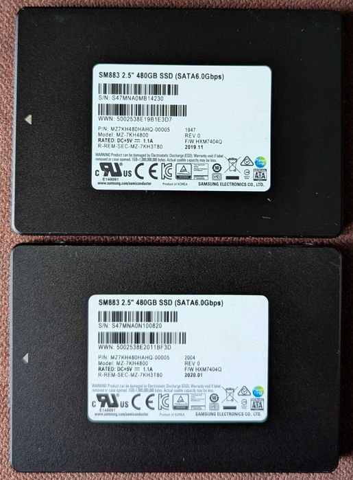 SSD 2.5 Samsung SM883/863a 240-256-480gb MLC Enterprise !!!