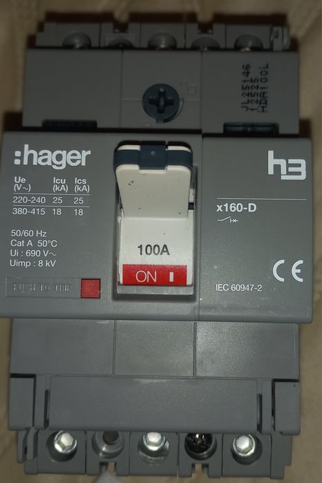 Продам автомат hager 100A