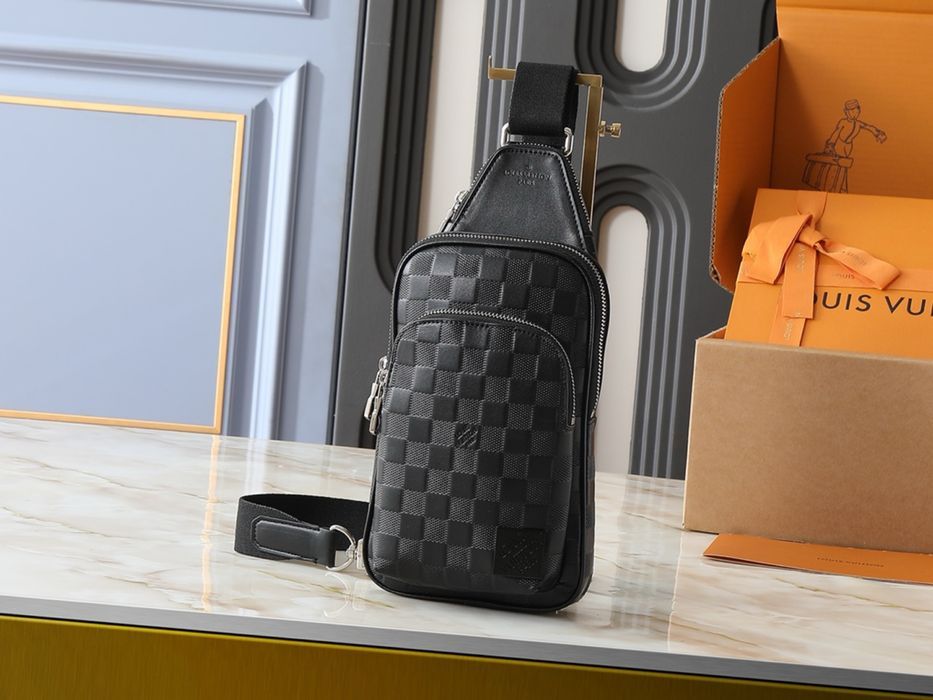 Louis Vuitton Avenue сумка мужская унисекс черная коричневая оригинал