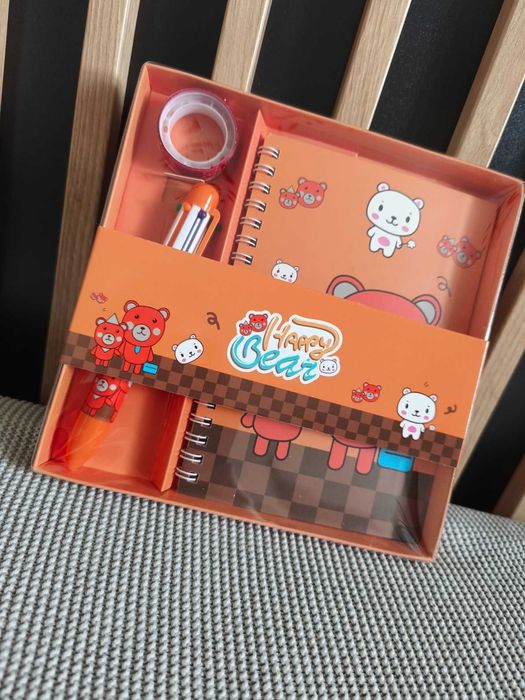 Zestaw szkolny dla dziecka nowy Miś notes długopis wielokolorowy