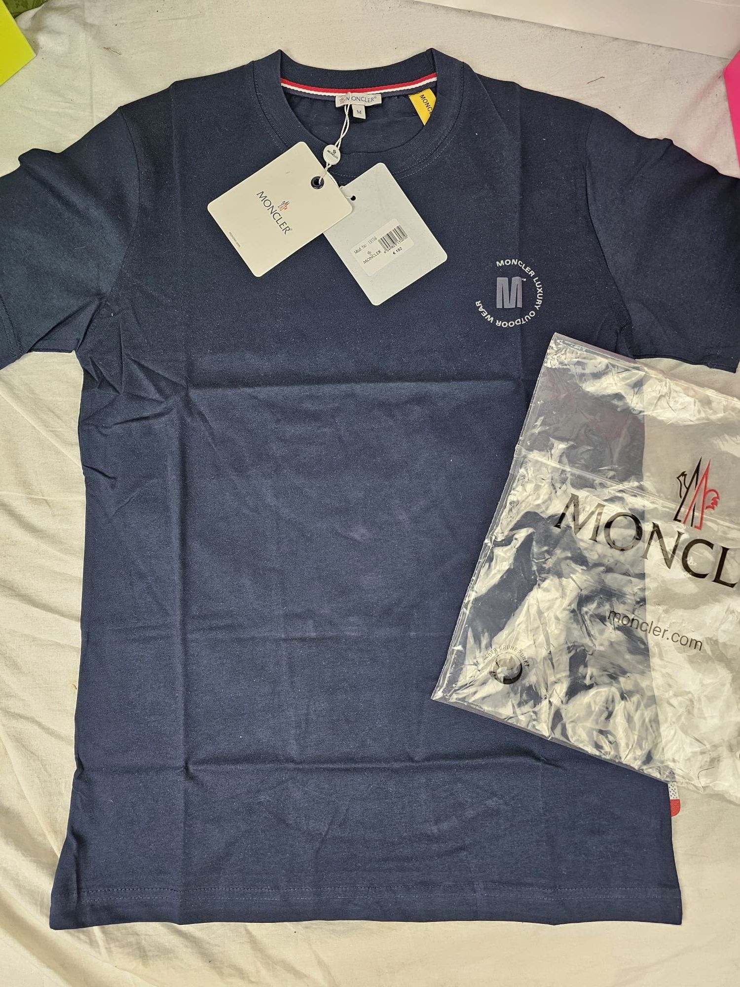 Koszulka Moncler nowa męska granatowa L