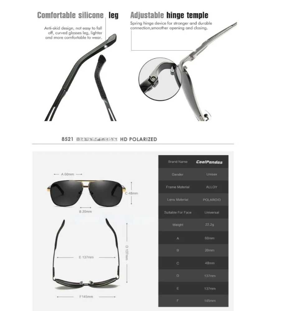 алюмінієві магнієві чоловічі сонцезахисні окуляри