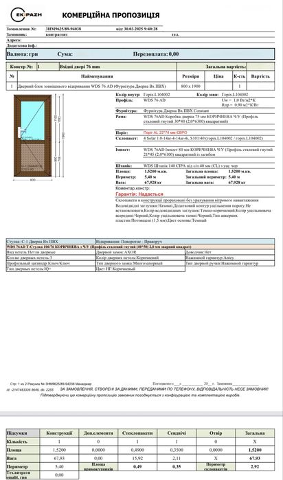 Двері вхідні пластикові