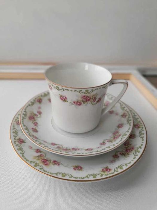 Trio śniadaniowe porcelana Limoges France