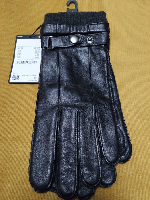 Чоловічі демісезонні рукавиці шкіряні європейської якості