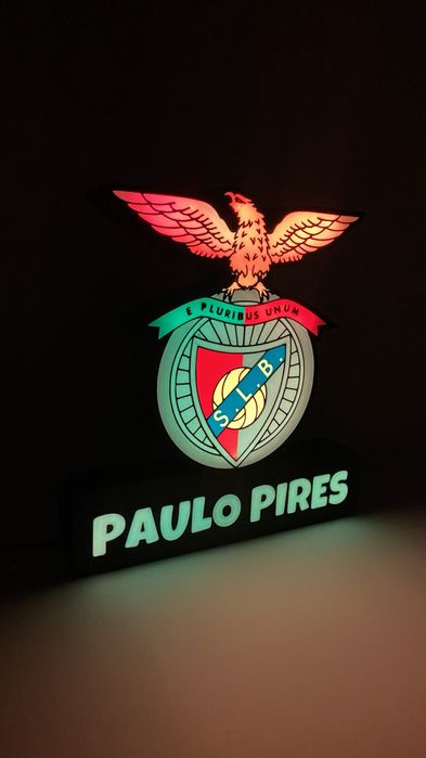 Caixa de luz Sport Lisboa e Benfica Personalizável