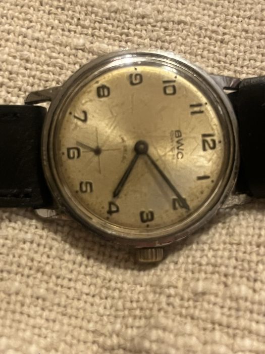 Vintage BWC Swiss Incabloc Mechaniczny Zegarek Meski